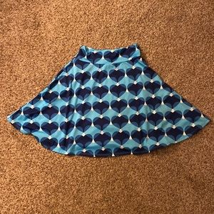 Lula Roe blue heart skirt